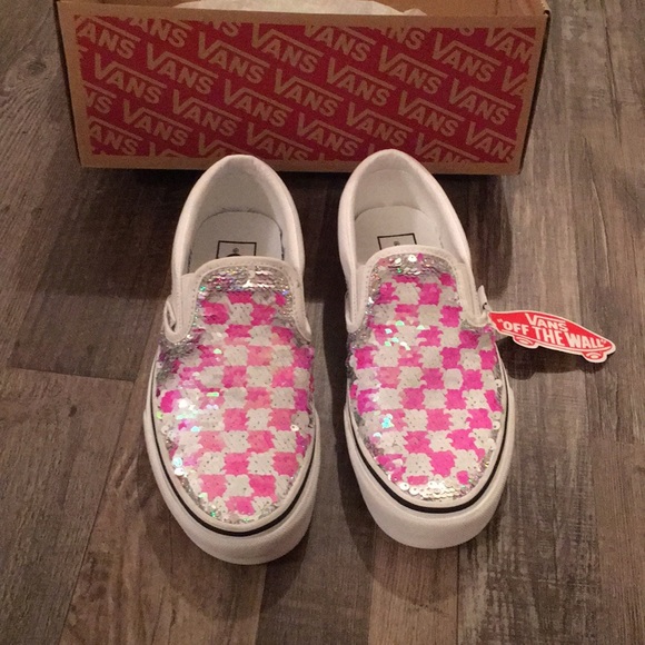 vans flipping sequins pink